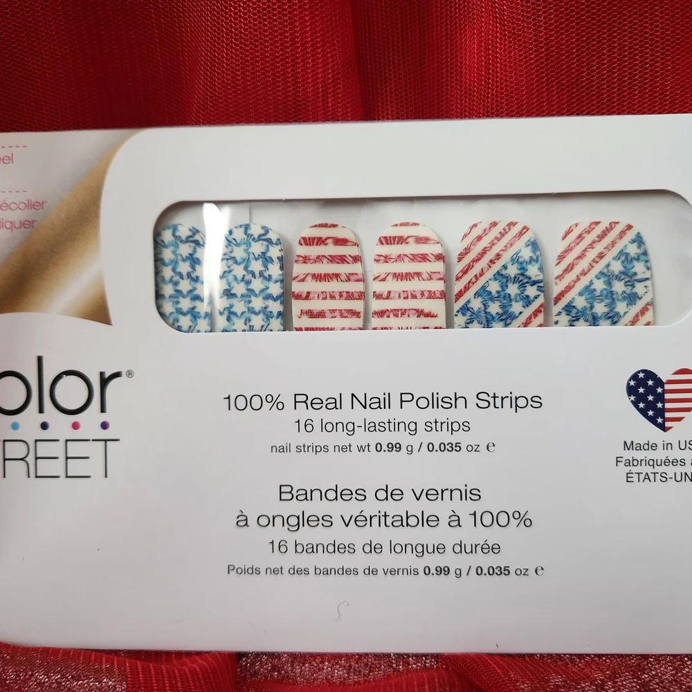 Patriotic Nail Polish Strips and Earrings Set - Picture 2 of 3